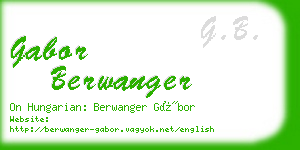 gabor berwanger business card